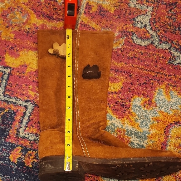 Brown Suede Boots with Flower Accents - Picture 8 of 8